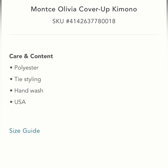 Anthropologie NWT Montce Olivia Cover-Up Kimono Size XS/S. - Picture 5 of 8